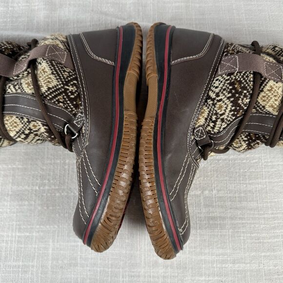 Pajar 63 Canada Weathergear Fair Isle Shearling Lined Lace Up Grip Boots 7-7.5 - Picture 16 of 16